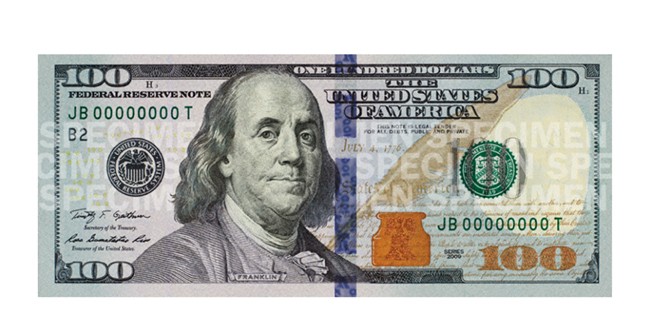 États-Unis: nouveau billet de 100 dollars en circulation dès octobre prochain