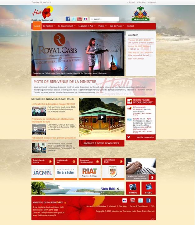 Le Ministère du Tourisme lance deux sites internet pour la promotion d’Haïti et des actions institutionnelles