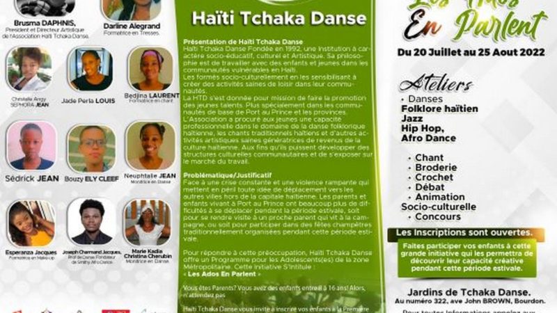L’Association Haiti Tchaka Danse lance son programme d’été 2022